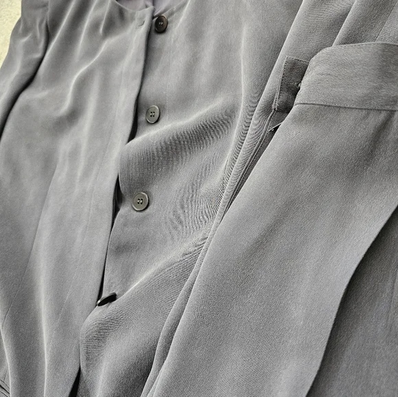 Vintage Calvin Klein Collection 100% Silk 2 Piece Pant Suit Blazer & Trousers 8 - Picture 3 of 6